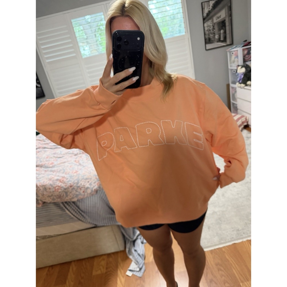 Parke x Target Peach Orange Mock Neck L/XL Sweatshirt Pullover French Terry